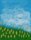 drawing natural meadow flowers background illustration JPEG Royalty Free Stock Photo